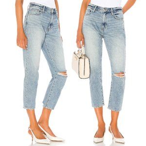 Current/Elliott The Vintage Cropped Slim Two Year Destroy Rigid Indigo Jeans